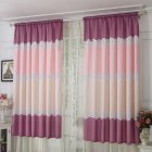 Wide Strip Semi Shading Window Curtain for Bedroom Living Room Rod Style purple_1*2 meters high