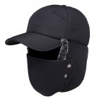 Winter Fishing Cap Winter Warm Unisex Fishing Ear Protection Face Windproof Ski Cap Velvet Thick Fishing Hat black