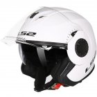 LS2 OF570 Helmet Dual Lens Half Covered Riding Helmet for Women and Men Motorcycle Helmet Casque Bright white XXL
