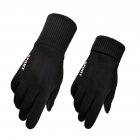 Winter Suede Warm Gloves For Men Women Thermal Thickened Full Finger Gloves For Outdoor Sports Cycling Men Black One size