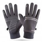 Winter Warm Gloves Waterproof windproof Outdoor Gloves Thicken Warm Mittens  touch screen Gloves Unisex Men Sports Cycling Glove gray_One size