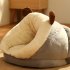 Winter Warm Plush Cozy Nest Slippers Shape Thickened Sleeping Cushion Mat For Small Medium Cats Dogs blue elk M  50 x 35 x 30cm 