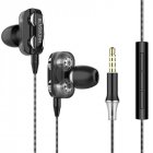 Wired <span style='color:#F7840C'>Earphone</span> HiFi Super Bass 3.5mm In-Ear Headphone Stereo Earbuds Ergonomic Sports Headsest Birthday Gift Black