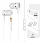 Wired Headset <span style='color:#F7840C'>Earphone</span> with Microphone Hands Free for Tablet PC Phone white
