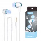 Wired Subwoofer Headphones Electroplating Bass Stereo In-ear Earbuds With Mic Hands-free Calling Phone Headset Compatible For Android Ios white blue