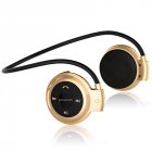 Wireless Bluetooth Headphones <span style='color:#F7840C'>FM</span> <span style='color:#F7840C'>Radio</span> Sport Music Stereo Earpics Micro SD Card Slot Headset Gold