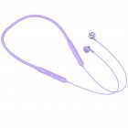 Wireless Bluetooth-compatible 5.2 Headset Hanging Neck Type Stereo Noise Reduction Sports Headphones With Microphone Gb12 Purple