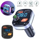 Wireless Bluetooth-compatible 5.0 Fm Transmitter Dual Usb Chargers Hands-free Radio Adapter Receiver Mp3 Player black