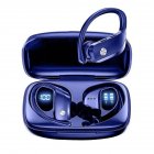 Wireless Earbuds, Headphones Sport With Type-C Fast Charging Interface, CVC Call Environment Noise Reduction Wireless Headphones T16 Ear-hook Blue