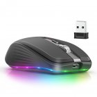 Wireless Gaming Mouse 2.4g Bluetooth-compatible 5.1 Dual-mode 2400dpi Mute Computer Mouse For Game Office black