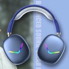 Wireless Head-mounted  Bluetooth-compatible  Earphones Noise-canceling Led Luminous Mobile Phone Computer Universal Headset Gaming Headphones blue