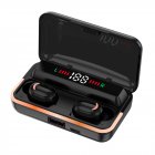 Wireless Headphone Bluetooth 5.1 Button Music  Earbuds With Led Display black