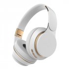 Wireless  Headphones Bluetooth--compatible Headset Foldable Stereo Adjustable Earphones With Mic White