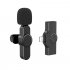 Wireless Microphone Clip on Mic Plug Play Lavalier Microphones For Interview Vlog Live Stream Video Recording black one for two