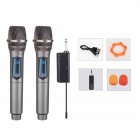 Wireless Microphone Receiver for Karaoke Party Meeting Church School Show Gray