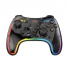 Wireless Transparent RGB Video Gamepads Game Controller Joystick STK-7039RG Compatible For Switch Pro Windows 7/8/10 And PC Steam Transparent Black