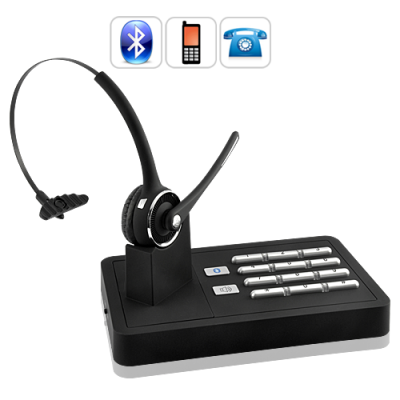 Landline + Mobile Phone Bluetooth Headset