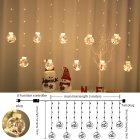 Wishing Ball Curtain Light With USB Power Supply Remote 120 LED Window Fairy Lights For Wedding Backdrop Room Dorm Party Christmas Decor Snowman style