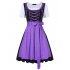 Women Classic Dress Three Pieces Suit for Germen Traditional Oktoberfest Costumes Purple DE Size 42