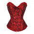 Women Corset Bustier Lingerie Bodyshaper Top Sexy Vintage Lace up Boned Overbust Strapless Corset Tops red M