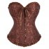 Women Corset Bustier Lingerie Bodyshaper Top Sexy Vintage Lace up Boned Overbust Strapless Corset Tops red M