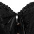 Women Corset Bustier Lingerie Bodyshaper Top Sexy Vintage Lace up Boned Overbust Strapless Corset Tops black XXXL