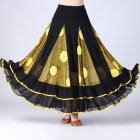 Women Dance Skirts Modern Waltz Standard Ballroom Dance Large Swing Practice Skirts For Stage Performance yellow S