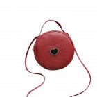 Women Fashion Elegant Round Solid Color Shoulder Bag Crossbody Bag  red
