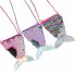 Women Kids Mermaid Tail Sequins Coin Purse Girls Crossbody Bags Sling Card Holder Pouch Gift   Pink