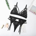 Women Lingerie Sexy Lace Bra Erotic Bra Briefs Set Plus Size Sexy Underwear black_L