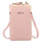 Women Satchel Crossbody Bag Mini PU Leather Shoulder Messenger Bag for Girls Phone Purse Pink