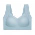 Women Seamless Bra Unpadded Full Cup Adjustable Straps Sports Vest Style Underwear light blue 3XL