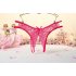 Women Sexy Lace Open Crotch Briefs Ladies Low Waist G String Sex Game Pantie sapphire One size