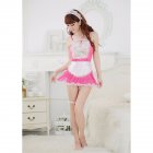 Women Sexy Lingerie Maid Uniform Costumes Role Play Sexy Underwear Lovely Female White Lace Erotic Costume One size_C