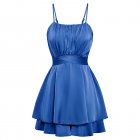 Women Sleeveless Short Jumpsuit Elegant Simple Solid Color Romper Slimming Casual Breathable Jumpsuit haze blue L