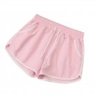 Women Sports Shorts Summer Trendy High Waist Casual Breathable Wide-leg Shorts With Pocket Pink L