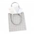 Women Student Cotton Linen Fashion Plaid Shoulder Tote Handbag Eco Shopping Large Capacity Canvas Purse Pouch