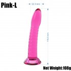 Women Transparent Dildo Safe Skin Friendly Waterproof Anal Butt Plug Sex Toys Masturbation Device large pink