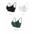 Women Wireless Bra With Breast Pad Push up Solid Color Underwear With Adjustable Strap Breathable Underwear Khaki One size  42 5 62 5kg 
