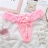 Women s Underpants Lace  Pearl Transparent  Low waist  Sexy  Thong Pink free size