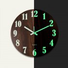 Wooden 12-inch Round Luminous  Wall  Clock Silent Simple Style For Kitchen Bedroom Living Room Study Home Decoration [No Batteries] 12 inches