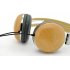 Wooden headphones with retro look and separate microphone  Perfect as a computer headset or use it with your mp3 player or phone 