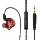 X2 Wired Headset In-ear Monitor Headphones Hifi Subwoofer Mobile Phone Music Earbuds For Sports Running red