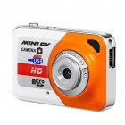 X6 Digital HD Camera Mini Thumb Camera With Keychain Mic Support TF Card DV Cam For Teens Students Kids orange color