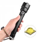 XHP 70 LED Flashlight USB Rechargeable 3 Modes Adjustable Camp Torch for Outdoor black_Model 1476B