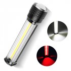 XHP70+COB Red Light <span style='color:#F7840C'>Flashlight</span> USB Rechargeable LCD Display Outdoor Torch black