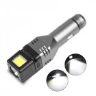XPG+COB <span style='color:#F7840C'>Flashlight</span> <span style='color:#F7840C'>Waterproof</span> Magnetic Folding Outdoor Light with Safety Hammer gray