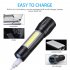 Xpe Cob Led Mini  Flashlight 3 Modes Built in 14500 Lithium Battery Usb Rechargeable Lighting Torch Anti slip Waterproof Lamp Plastic shell