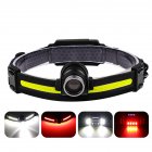 Xpg Cob Led Headlamp Outdoor Super Bright Usb Rechargeable Zoomable Sensor Fishing Headlight Torch 668 + USB cable
