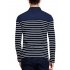 Yong Horse Men s Casual Long Sleeve Striped Slim Fit Polo T Shirts Red RedCP7U